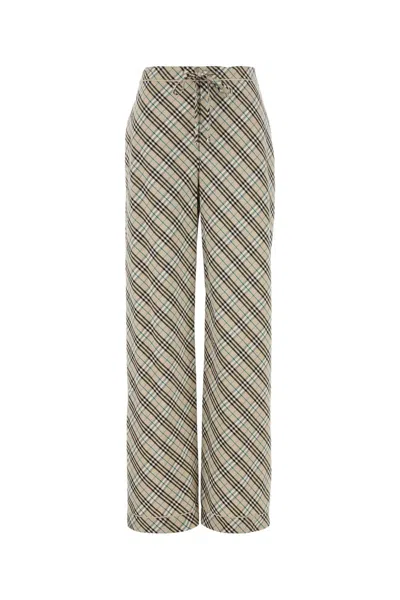 Burberry Women Embroidered Poplin Trouser In Multicolor