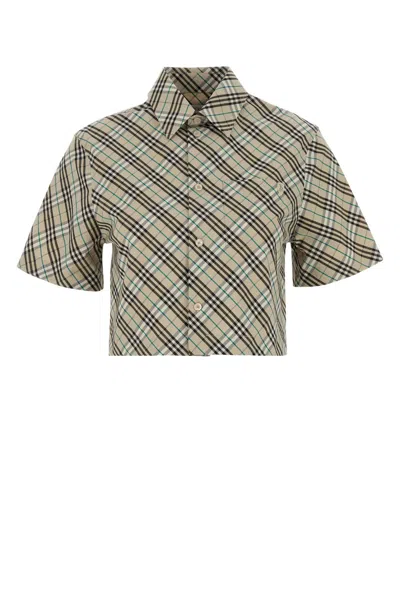 BURBERRY BURBERRY WOMEN EMBROIDERED POPLIN SHIRT