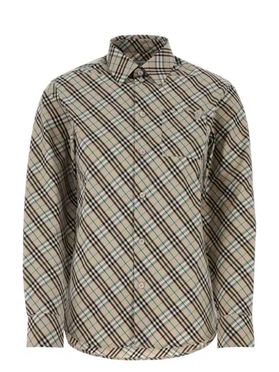 BURBERRY WOMEN'S EMBROIDERED POPLIN SHIRT
