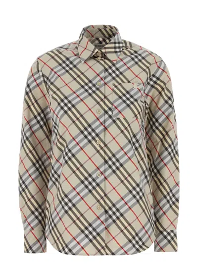 BURBERRY WOMEN'S EMBROIDERED POPLIN SHIRT