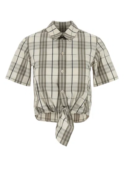 Burberry Women Embroidered Poplin Shirt In Multi
