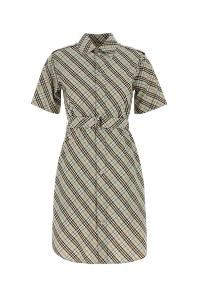 Burberry Women Embroidered Poplin Shirt Dress In Multicolor