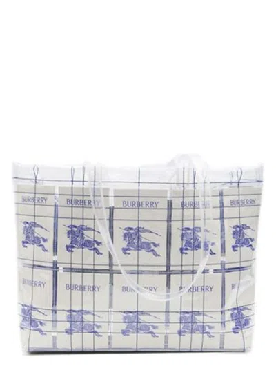 BURBERRY WOMEN'S EMBROIDERED PVC SHOPPING BAG