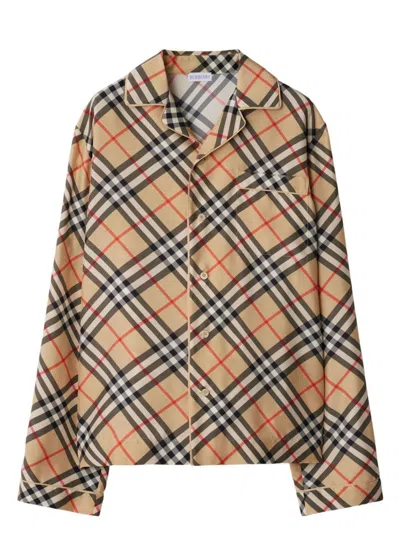 BURBERRY WOMEN'S EMBROIDERED SILK SHIRT