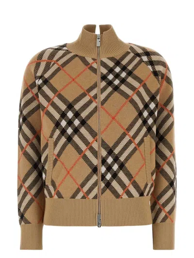 BURBERRY WOMEN'S EMBROIDERED STRETCH WOOL BLEND CARDIGAN