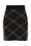 Burberry Women Embroidered Stretch Wool Blend Mini Skirt In Multi