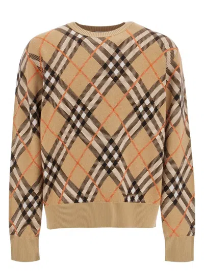 BURBERRY WOMEN'S EMBROIDERED STRETCH WOOL BLEND SWEATER