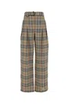 Burberry Brown Embroidered Twill Wide-leg Pant In White