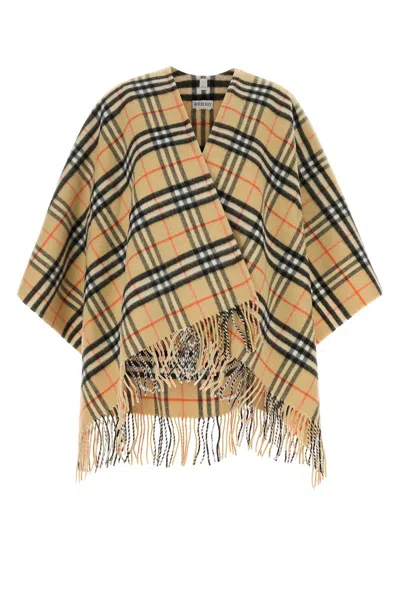 BURBERRY BURBERRY WOMEN EMBROIDERED WOOL BLEND CAPE