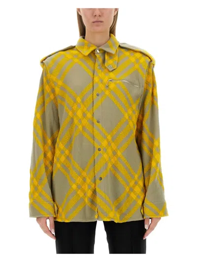 Burberry Women's Embroidered Wool Blend Shirt