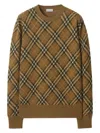 Burberry Brown Check Jumper In Wool And Mohair
