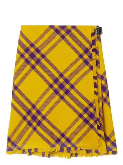 BURBERRY WOMEN'S EMBROIDERED WOOL SKIRT