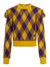 Burberry Ekd Check Knit Tassel-shoulder Crop Sweater