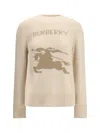 Burberry Equestrian Knight Wool Sweater In Gray