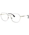 Burberry Women's Erin Eyeglasses, Be1350 56 In Light Gold