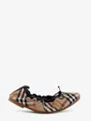 Burberry Women Fawn Ballerinas With Traditional Check Motif In Multi