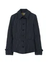 Burberry Collared Diamond Quilted Jacket In Blue