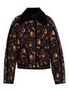 Burberry Floral Printed Quilted Jacket In Red