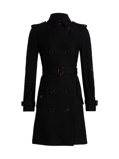 Burberry Lapel Double-breasted Medium-long Trench Coat In Black