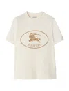 Burberry T-shirt In Cotone Con Knight Stamp In White