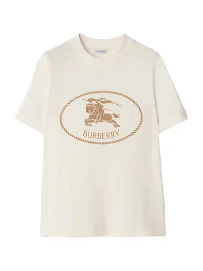 BURBERRY BURBERRY WOMEN FRANKIE T-SHIRT CHALK