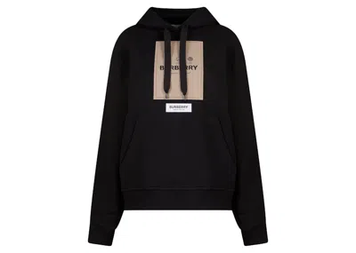 Pre-owned Burberry Women's Frontal Logo Organic Cotton Sweatshirt In Black
