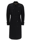 Burberry Black Gabardine Trench Coat