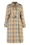 Burberry Checked Trench In Beige