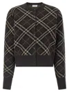 Burberry Ribbed Cuff Long Sleeve Knit Cardigan In Brown