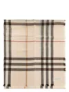 Burberry Giant Beige Checked Scarf In Neutral