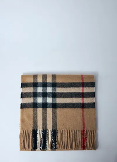 Burberry Women Giant Check Cashmere Scarf In Brown
