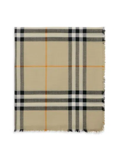 Burberry Women's Giant Check Wool Scarf In Green