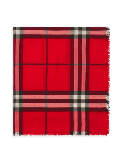 Burberry Women's Giant Check Wool Scarf In Red