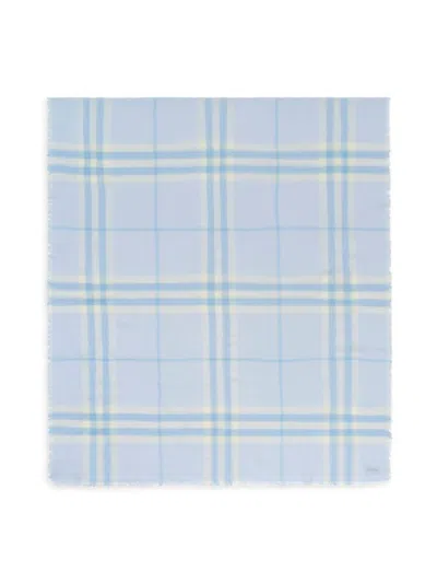 Burberry Women's Giant Checked Wool Scarf In Blue