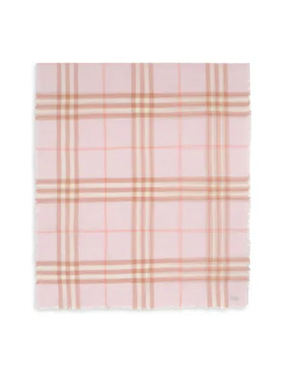Burberry Women's Giant Checked Wool Scarf In Pink