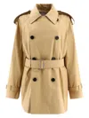 Burberry Beige Waterproof Trench Coat In Cotton Woman In Beige