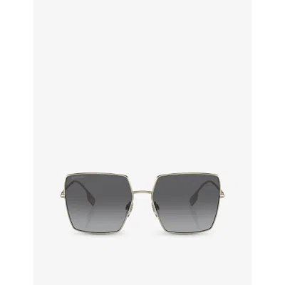 Burberry Womens Gold Be3133 Daphne Square-frame Metal Sunglasses