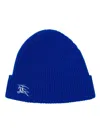 Burberry Electric Blue Cashmere Beanie Hat In Knight
