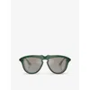 Burberry Womens Green Be4417u Pilot-frame Acetate Sunglasses In Green