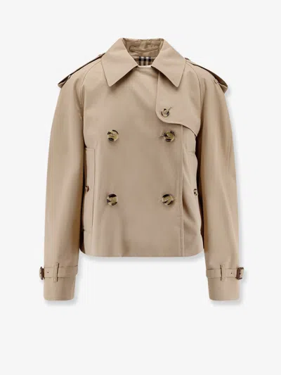 Burberry Women Haltye Organic Cotton Waterproof Jacket In Brown