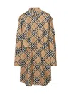 BURBERRY WOMEN'S HERITAGE CHECKED COTTON BELTED MIDI-SHIRTDRESS