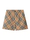 Burberry Printed Silk Shorts For Women In Sand Check