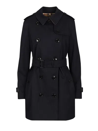 Burberry Women Black Mid-length Kensington Heritage Trench Coat