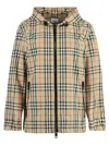 Burberry Hooded Windbreaker In Beige