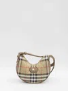 Burberry Curved Shoulder Bag With Classic Check Pattern And Gold-tone Hardware In Multi