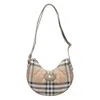 Burberry Curved Shoulder Bag With Classic Check Pattern And Gold-tone Hardware