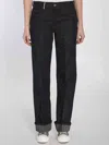 Burberry Cotton Blend Trouser With Metal Belt Loop