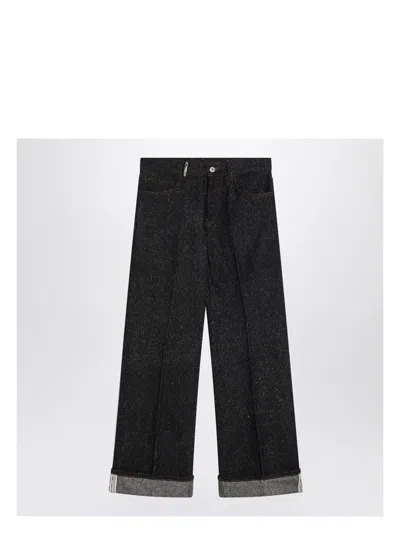 BURBERRY WOMEN'S INDIGO JEANS WITH TURN-UPS