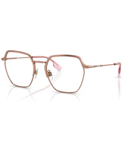Burberry Women's Irregular Eyeglasses, Be137152-o In Rose Gold-tone