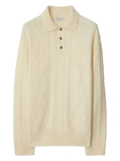 BURBERRY WOMEN'S IVORY ALPACA BLEND SWEATER